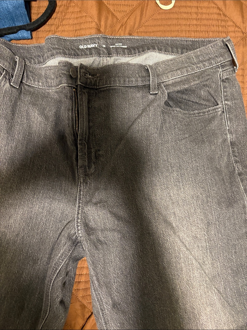 Old Navy women's jeans grey high rise wow boyfriend jeans